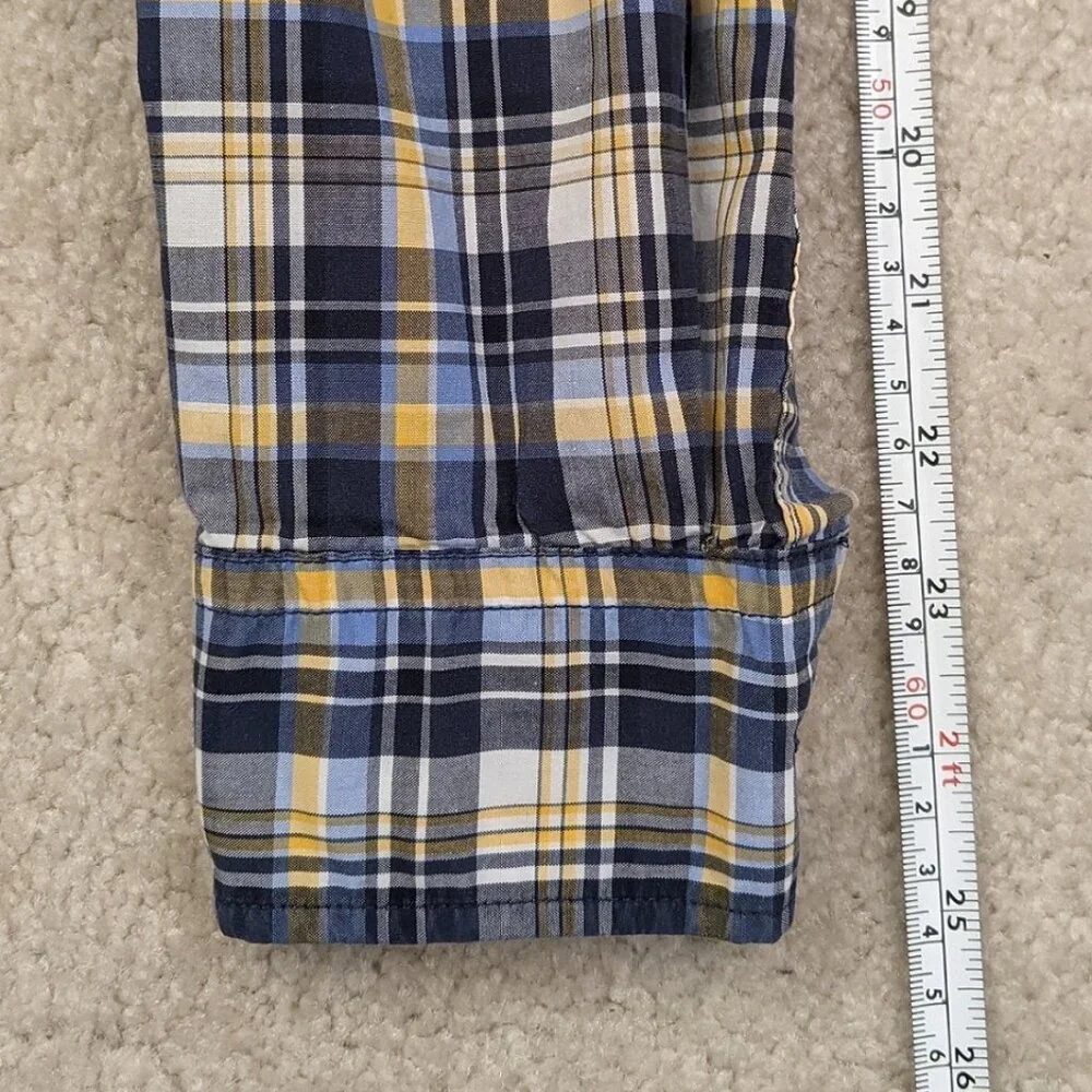 Banana Republic blue plaid shirt large
